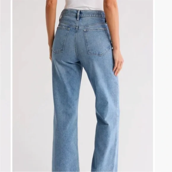 All Saints Relaxed Wide Leg Light Wash Blue Jeans Women's Oversized Size 27 - Picture 2 of 6